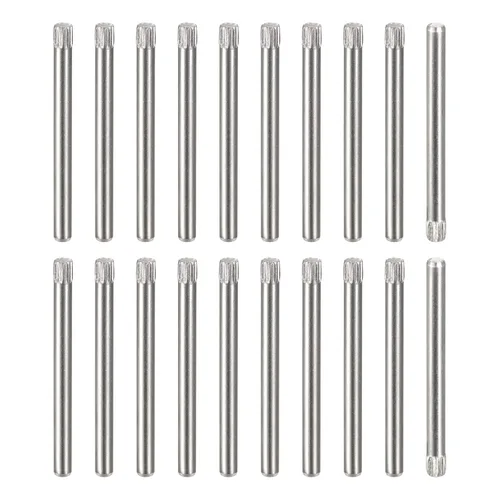 Vista 38 de uxcell Pasadores de acero inoxidable 304 de 0.05 x 0.236 pulgadas, 20 pines de cabeza moleteada con extremo biselado plano, clavijas de madera