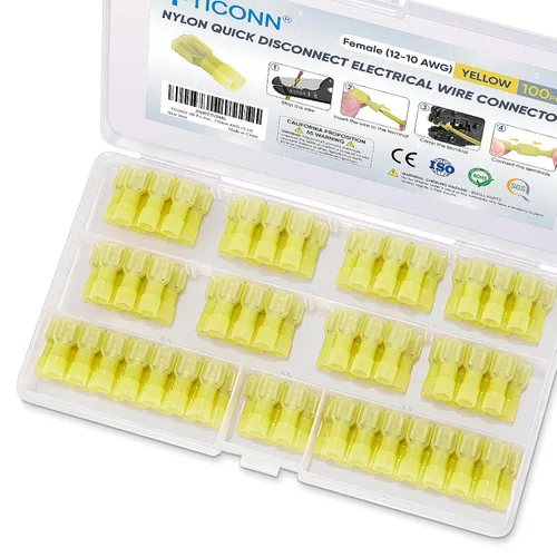 Vista 12 de TICONN Kit de conector de pala de nailon, conectores de alambre de crimpado