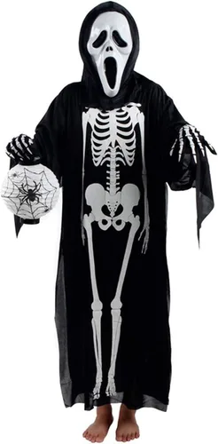 Vista 8 de Accesorios de Halloween, guantes de esqueleto de dedo completo