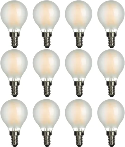 Vista 9 de AMDTU Bombillas LED de globo esmerilado E12 de 40 W, base de candelabro regulable blanco cálido de 2700 K, tecnología de confort ocular, iluminación