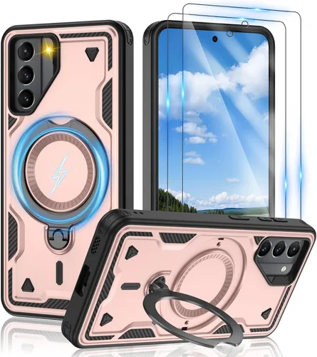 Vista 106 de Gritup fro Funda para Google Pixel 9A, funda protectora magnética de grado militar compatible con Mag-Safe, 2 protectores de pantalla HD, soporte