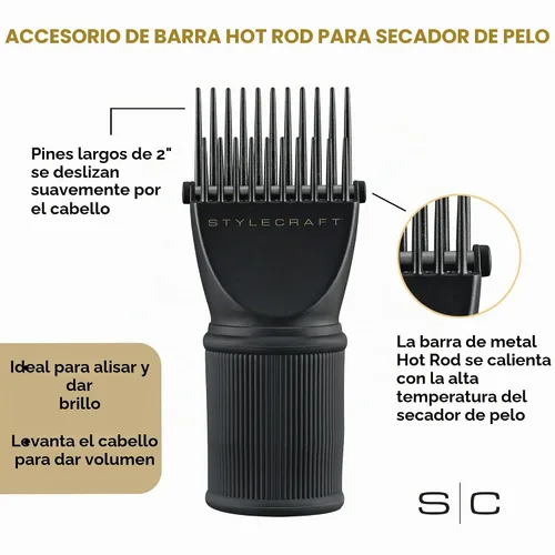 Vista 3 de StyleCraft Accesorio difusor profesional para secador de pelo, se adapta a la mayoría de secadores de pelo