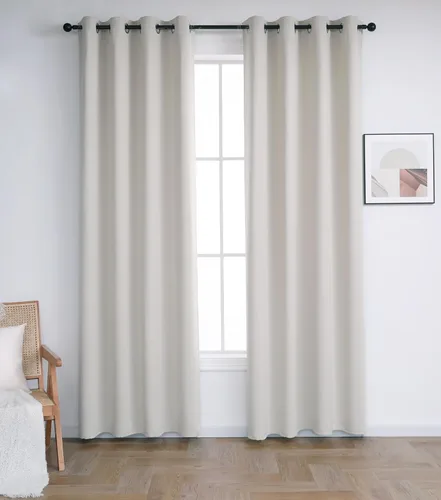 Vista 41 de INLINAS Cortinas opacas para dormitorio, aislamiento térmico, reducción de ruido, juego de 2 paneles de ahorro de energía, beige, 42 pulgadas
