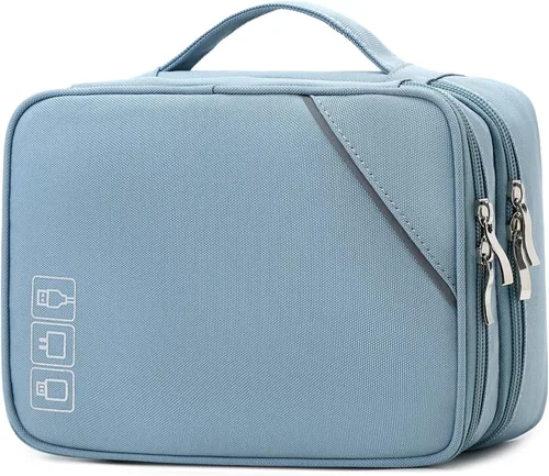Vista 19 de Lanola Organizador Electrónico, Bolsa Organizadora de Cables de Viaje Funda para Accesorios Electrónicos Estuche de Transporte Bolsa de 2-negro