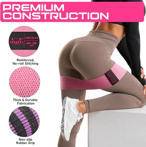 Vista 8 de Bandas de resistencia para entrenamiento, bandas de ejercicio para mujeres y hombres, bandas elásticas de látex para yoga, pilates, rehabilitación