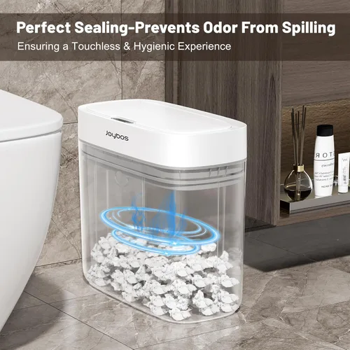 Vista 5 de MOPALL Cubo de Basura Automático con Sensor de Movimiento para Baño con Tapa, Cubo de Basura sin Contacto de 3.5 Galones, Cubo de Basura Inteligente
