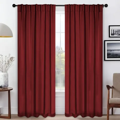 Vista 12 de BLUENILEMILLS Paneles de cortinas opacas para oscurecer la habitación con bolsillo para barra/pestañas traseras, cortinas perfectas para ventanas