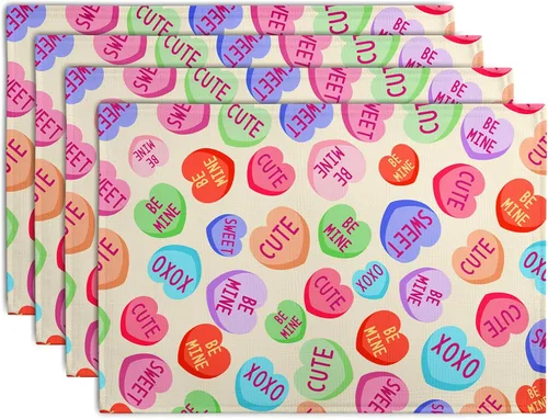 Vista 79 de Juego de 4 manteles individuales del 4 de julio, manteles individuales patrióticos florales con cruces y estrellas del Día de la Independencia y Día