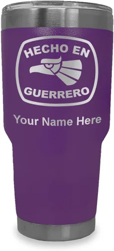 Vista 32 de LaserGram Vaso aislado al vacío de 20 onzas, hecho en Guerrero, grabado personalizado incluido (negro)