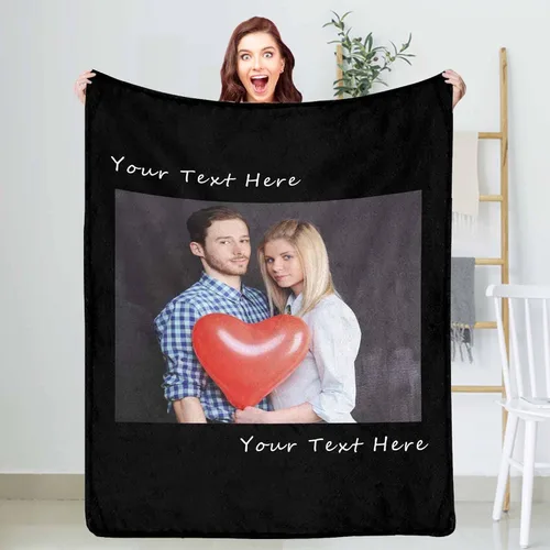 Vista 9 de D-Story Manta personalizada con foto, entrega al día siguiente, hecha en EUA, Manta de collage personalizada, haz una manta personalizada