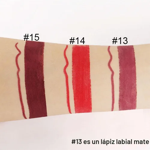 Vista 4 de evpct 1Pcs Kit de delineador de labios y lápiz labial rojo oscuro profundo para mujer, kit de labios mate con delineador de labios, manchas de 1