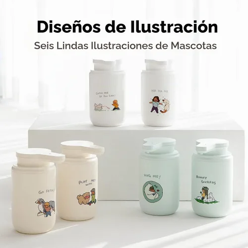 Vista 4 de mooas Happy Buddy Artist Edition Dispensador de jabón automático marfil (Go Fetch!)
