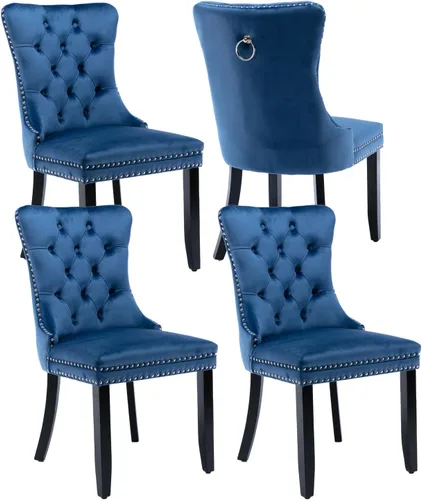 Vista 12 de Juego de 2 sillas de comedor de terciopelo beige, modernas sillas de cocina tapizadas