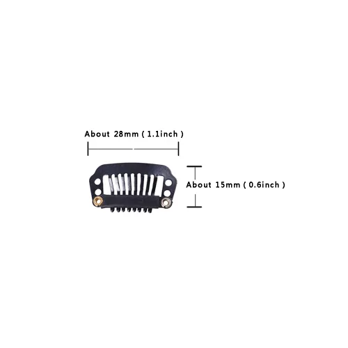 Vista 6 de YANTAISIYU 24 unids/1.102 in 8 dientes Metal peluca clips con goma Snap Clips para peluca Hairpiece Hair Extension Accesorios (negro)