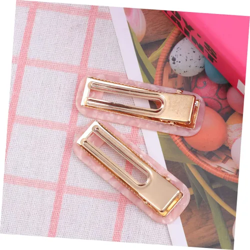 Vista 2 de Beaupretty Pinza cuadrada con estampado de leopardo para mujer, paquete de 2 extensiones de clip para el cabello elegantes