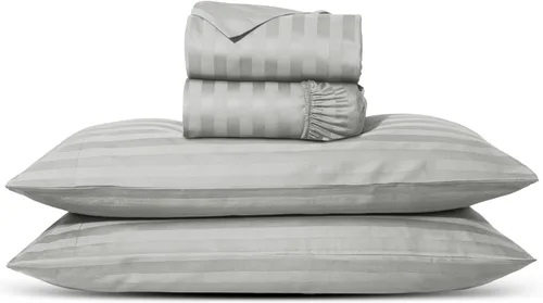 Vista 17 de Carressa Linen Sábanas de alta cantidad de hilos tamaño Queen – Serie 1000 sábanas 100% algodón egipcio tamaño Queen (4 piezas, rubor), tejido Blush