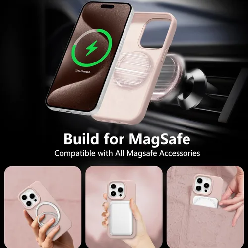 Vista 224 de Funda magnética de silicona para iPhone 13 Pro, color blanco antiguo [Compatible con Magsafe] [Forro de microfibra suave antiarañazos], funda