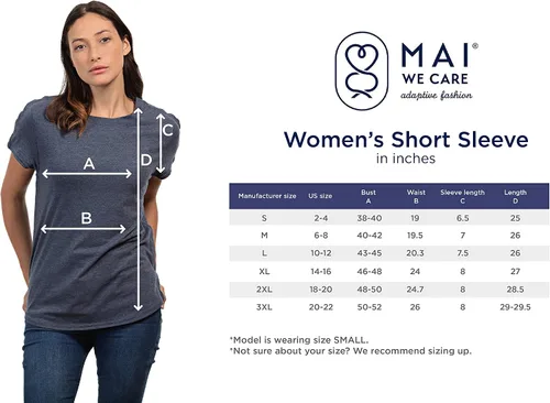Vista 5 de MAI Camisas postquirúrgicas de hombro Ropa de quimioterapia Camisa de manga corta para mujer