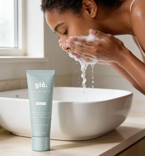 Vista 7 de Gle Skin Limpiador facial espumoso – Suave lavado de limpieza profunda de poros – Lavado facial refrescante para control de aceite, eliminación