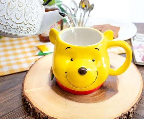 Vista 6 de Winnie the Pooh Disney - Taza de cerámica esculpida en 3D, taza de café grande para té, expreso, cacao, capacidad para 20 onzas