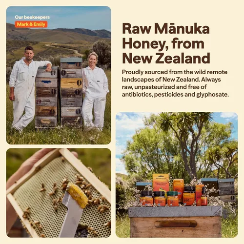 Vista 9 de Wedderspoon Miel de manuka cruda premium, 50+ MGO, 8.8 onzas, miel de Nueva Zelanda sin pasteurizar, desde nuestras colmenas hasta tu hogar