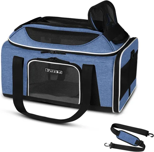 Vista 18 de Petskd Transportador de mascotas extensible superior de 17 x 11 x 9.5 pulgadas, aprobado por aerolíneas de Alaska, transportador de lados suaves