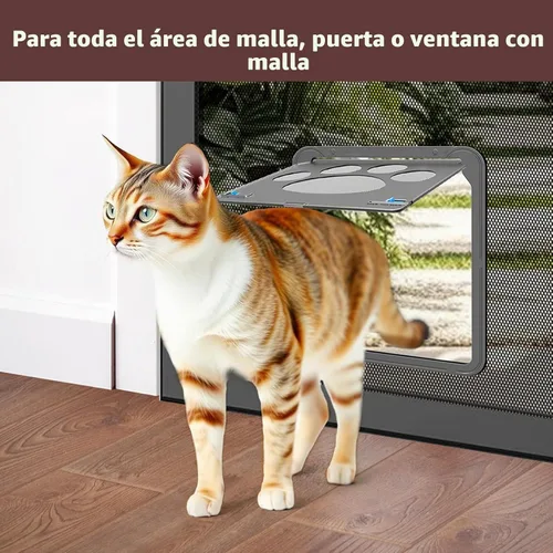 Vista 4 de Puerta mosquitera para puerta mosquitera con cierre automático magnético, pestañas dobles bloqueables, puerta mosquitera para perros, fácil acceso