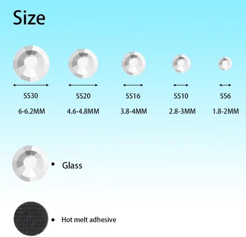 Vista 5 de 1000 diamantes de imitación termoadhesivos a granel, diamantes de imitación AB transparentes para manualidades, ropa, decoración de bricolaje, SS20