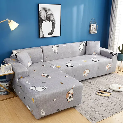 Vista 12 de MIPOPS Funda de franela para sofá de mascotas para niños, funda protectora antideslizante para sofá en forma de L, protector de muebles de diván