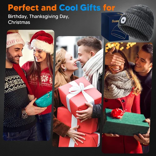 Vista 2 de PASTACO Regalos de cumpleaños para hombres y mujeres gorro LED
