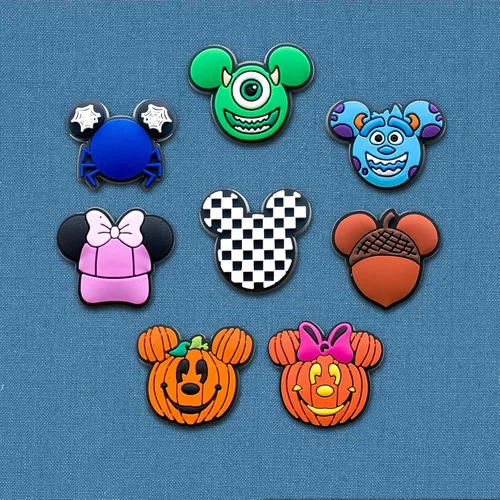 Vista 3 de 25 dijes de zapatos de Halloween para zuecos, diferentes sandalias a juego, pulseras y pulseras, bonitos dijes de zapatos de dibujos animados