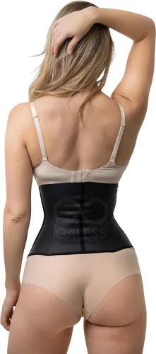 Vista 4 de Entrenador de cintura para mujer, 3 ganchos, cinturón moldeador de cintura de látex, tipo faja colombiana estilo cereza Galess