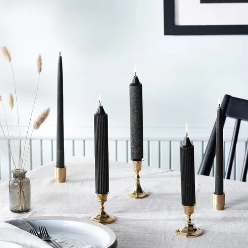 Vista 5 de Root Candles Arista Timberline - Velas para cena de 12 pulgadas, sin aroma, 12 unidades, color negro