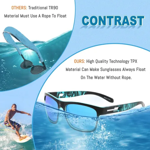 Vista 4 de MALIDAK Gafas de sol flotantes gafas de sol flotantes polarizadas TPX gafas de sol con funda para hombre