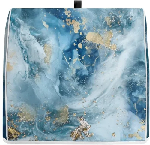 Vista 3 de Funda para batidora de pie de mármol azul compatible con mezclador de cocina de 6 a 8 cuartos de galón, cubierta antipolvo, lavable, ajuste