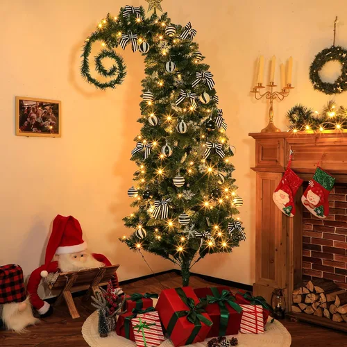 Vista 9 de 32 piezas de árbol de Navidad caprichoso de 6 pies con bola de adorno Negro