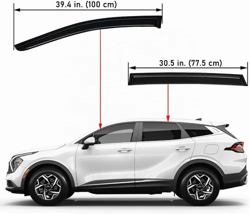 Vista 2 de Lightronic Visera de ventana de ventilación automática de montaje exterior extraduradera, se adapta a Kia Sportage 2023-2026, protección UV