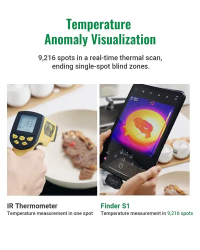 Vista 4 de Cámara térmica Finder S1 para Android, cámara de imagen térmica de súper resolución 192x192, cámara térmica para teléfonos y tabletas Android