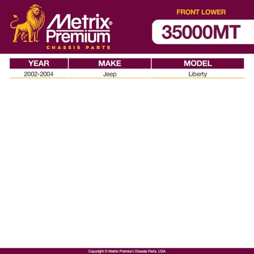 Vista 2 de Fabricado en Europa. Junta de rótula inferior delantera Metrix Premium K3199 para Jeep Liberty 2002-2004