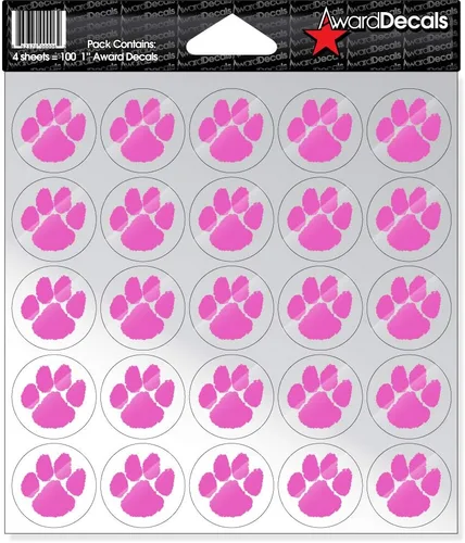 Vista 10 de Award Decals Juego de calcomanías de pata (negro sobre transparente) (100 calcomanías) de 1 pulgada, calcomanías originales Award Decals Premium