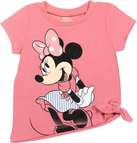 Vista 57 de Disney Minnie Mouse - Conjunto de camiseta floral arcoíris y pantalones cortos de cambray, tallas de bebé a niño grande (12 meses - 14-16)
