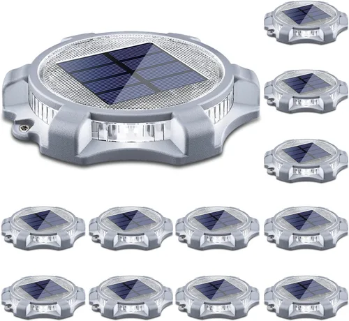 Vista 6 de SIEDiNLAR Luces solares para cubierta al aire libre, 2 modos, muelle LED, marcadores de entrada, luz impermeable para escalones, pasarela, escalera