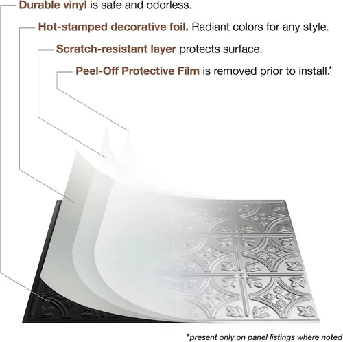 Vista 6 de FASÄDE Panel decorativo de vinilo de costilla en bronce frotado con aceite (Muestra de 6X6 Pulgadas)