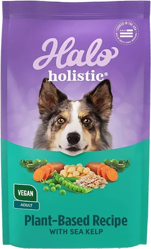 Vista 11 de Halo Holistic - Alimento vegano para perros, receta a base de plantas con algas marinas, comida seca para perros, salud digestiva completa