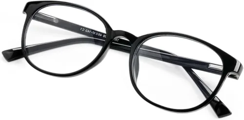 Vista 9 de FONHCOO Blue Light Glasses for Women Men Computer Eyeglasses(Blue) Lightweight TR90 Round Frame Transparent Blue Light Blocking Glasses