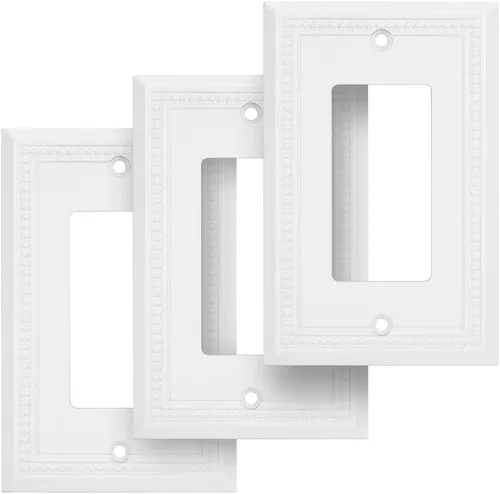 Vista 37 de Henne Bery Sunken Pearls - placa decorativa de pared, placa decorativa de pared, tapa de salida de la placa del interruptor, aleación de zinc sólida