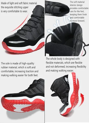 Vista 6 de xhuoqdk Zapatos de baloncesto retro de moda para hombre, zapatos deportivos de tendencia, zapatos casuales para correr al aire libre, zapatillas