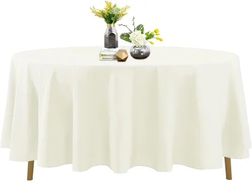 Vista 79 de Mantel de poliéster lavable de 132 pulgadas, resistente a las manchas y a las arrugas, mantel decorativo para mesa de comedor, fiestas de bufé