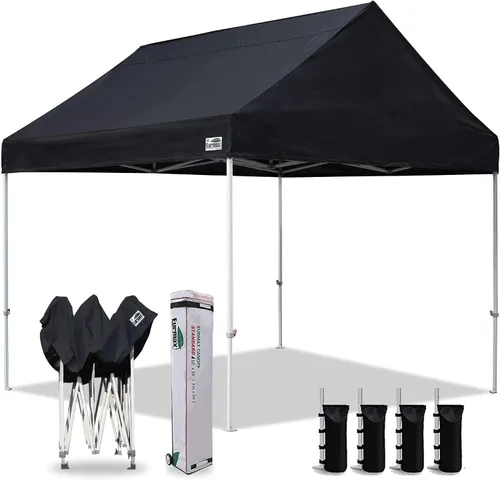 Vista 13 de Eurmax Tienda de campaña desplegable de Estados Unidos de 10 x 10, tienda de campaña para eventos de grado comercial con bolsa rodante patentada sin