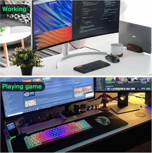 Vista 7 de RaceGT Ratón para juegos con cable, ratón óptico USB para computadora con alta precisión ajustable hasta 8000 DPI, mouse USB ergonómico